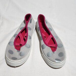 Oomphies Girls’ Polka Dot Slip‑On Shoes – Size 2